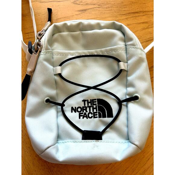 The North Face Jester Crossbody Light Blue Artsy Adjustable Strap Pink Splash - Picture 3 of 12